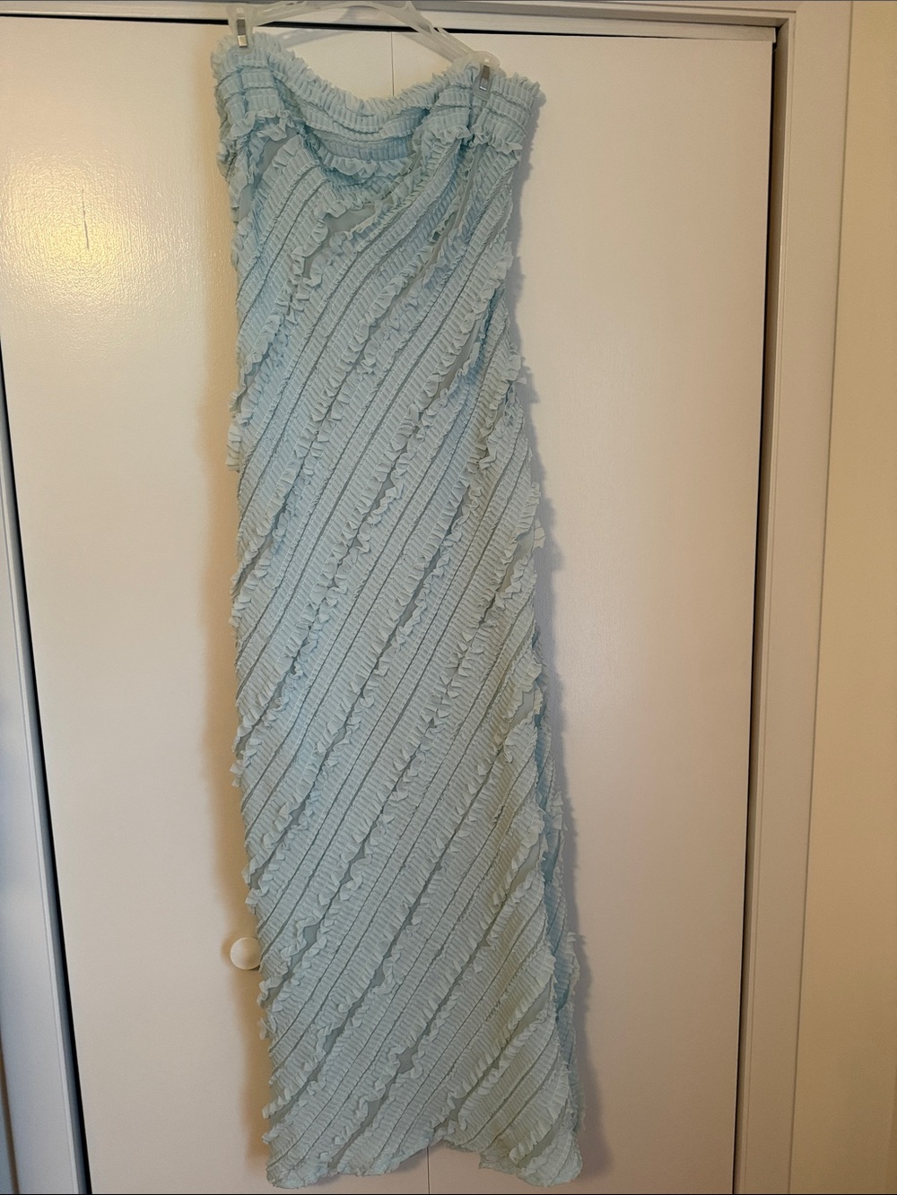 Endless Rose Light Blue Ruffle Maxi Dress